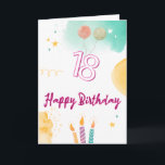 18:e Grattis på födelsedagen Kort<br><div class="desc">18:e födelsedag: Photo Collage Girl Flower White Card Skapar en artonde födelsedag med sju foton i ett stort arton format. Dekorerad med vackra och vackra  blommor av rosa och grönt. Underbar 18:e födelsedagspresent till flickor. Personlig nummer 18 fotokollage för en unik och mycket speciell produkt.</div>