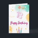 18:e Grattis på födelsedagen Kort<br><div class="desc">18:e födelsedag: Photo Collage Girl Flower White Card Skapar en artonde födelsedag med sju foton i ett stort arton format. Dekorerad med vackra och vackra  blommor av rosa och grönt. Underbar 18:e födelsedagspresent till flickor. Personlig nummer 18 fotokollage för en unik och mycket speciell produkt.</div>