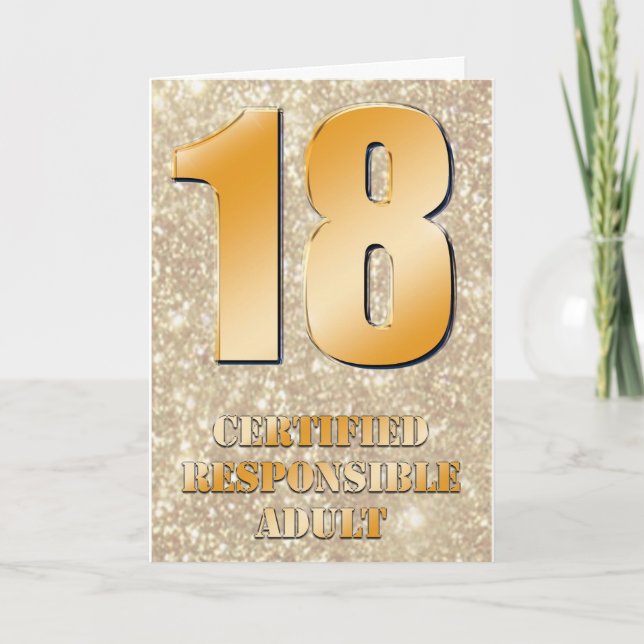 18:e Grattis på födelsedagen-kortet Kort (Framsida)