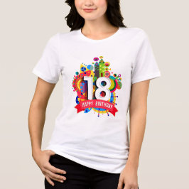 18:e Grattis på födelsedagen Tri-Blend Girl T-shir T Shirt