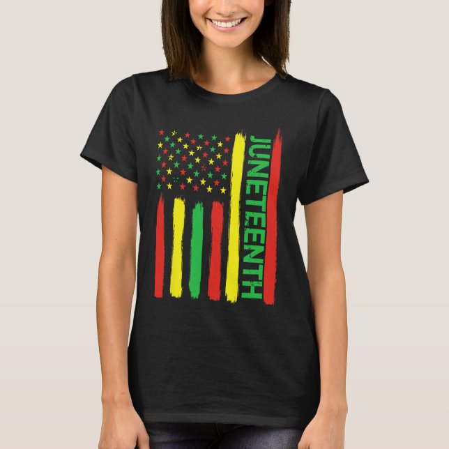 18:e i Flagga för svart historiedag T Shirt (Framsida)