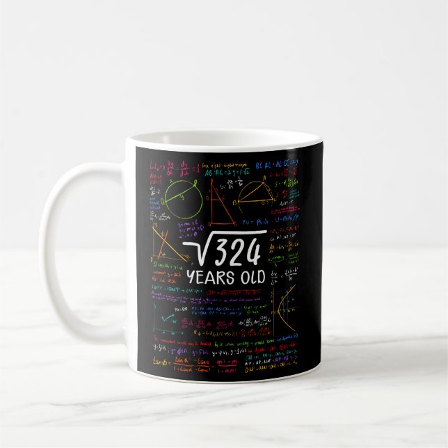 18:e kvadratroten 324 18 år kaffemugg (Vänster)