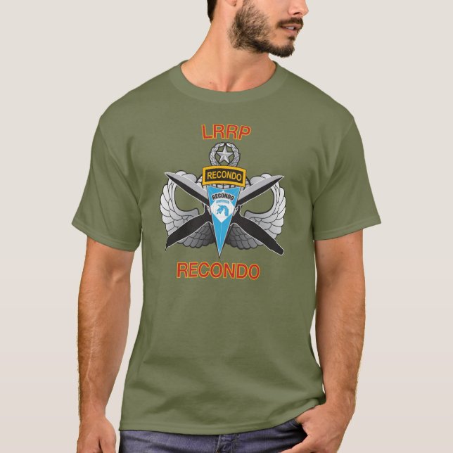 18:e luftburen kår LRRP Recondo-skjorta Tee Shirt (Framsida)