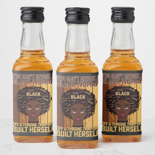 18:e Melanin kan inte slå en svart kvinna Spritflaskor Etikett (Flaskor)