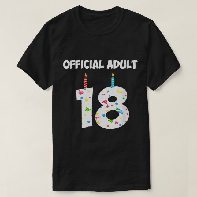18:e Officiellens Vuxen 18 år gammal T Shirt (Design framsida)