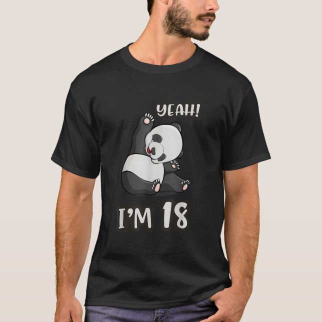 18:e panda Ja Im 18 T Shirt (Framsida)