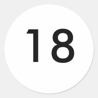 18:e runt klistermärke