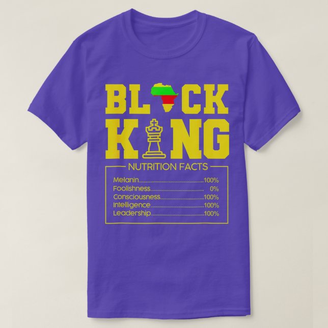 18:e Svarta Kungen - näringsfakta T Shirt (Design framsida)