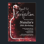 18:e Vin födelsedag Åldras till Perfection Red Gli Inbjudningar<br><div class="desc">18:e Vin-födelsedagsinbjudan. Åldras till Perfektion. Black and Red Glitter. Red Vin. Inbjudan till provsmakning i vin. Svart och Guld Glitter Champagne. 18:e 20:e 30:e 40:e 60:e 70:e 80:e 90:e 100:e, alla åldrar. Om du vill göra ytterligare anpassningar klickar du på knappen "Anpassa" och användor verktyg som är utformat för att...</div>