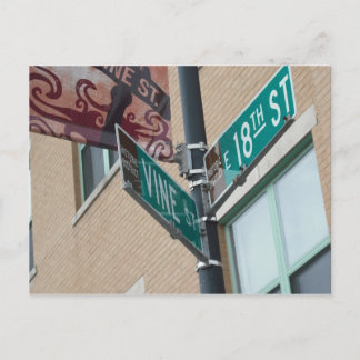 18:e Vine Kansas City Postcard Vykort