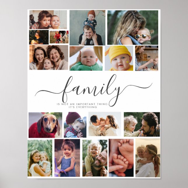 18 Fotokollage Cute Family Kärlek-minne Poster (Framsidan)