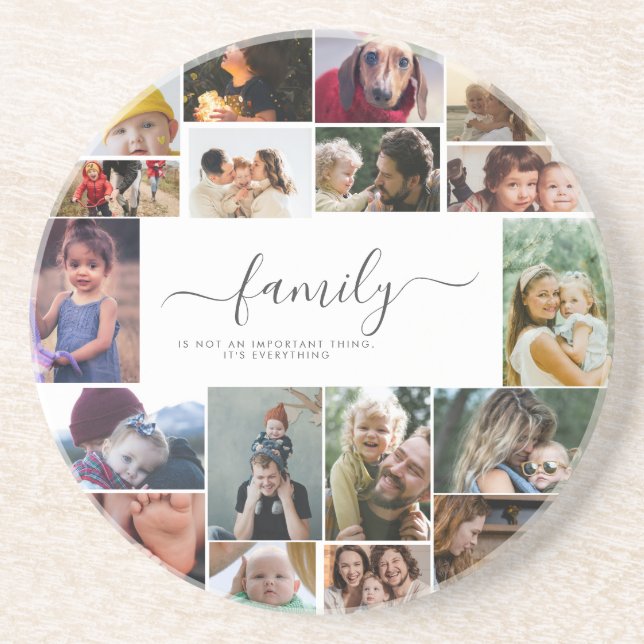 18 Fotokollage Cute Family Kärlek-minne Underlägg (Framsidan)