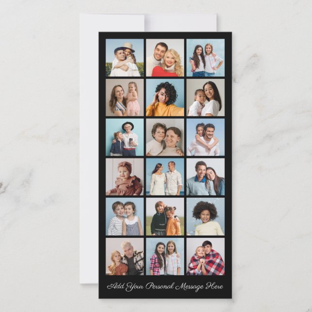 18 Fotokollage lägg till din egen Hälsning Kort (Framsida)