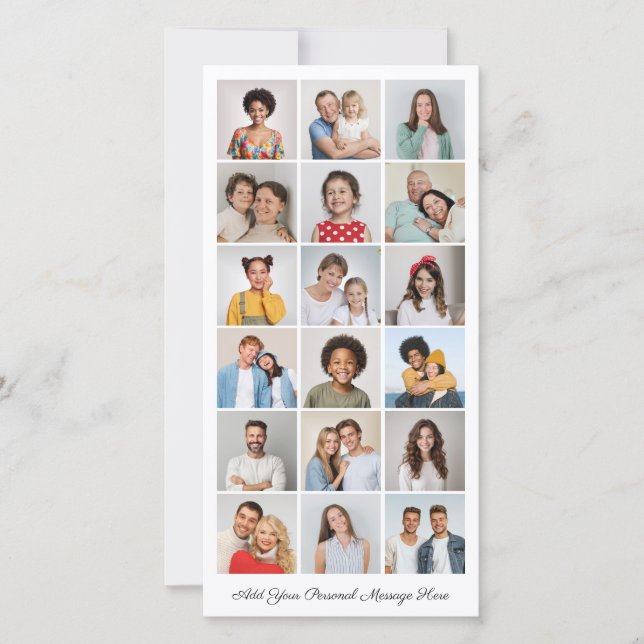 18 Fotokollage lägg till ditt eget gratulationskor (Framsida)