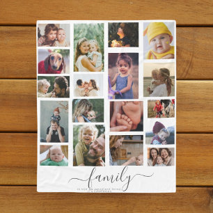 18 Fotos Collage Söt Familj Kärlek Minne Fleecefilt