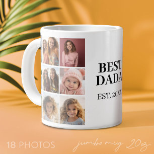 18 Fotoskollage med Bästa Pappa och År Jumbo Mugg