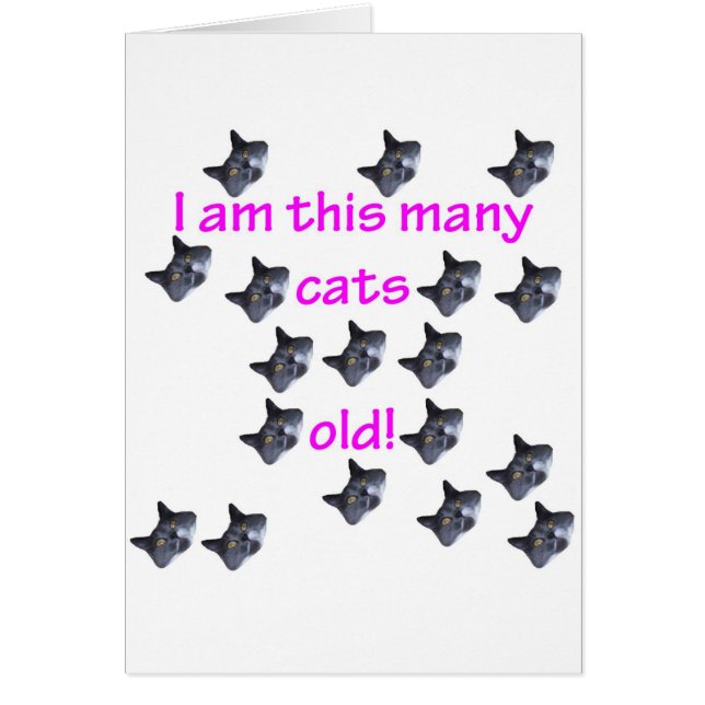 18 gammala katthuvud hälsningskort (Framsidan)