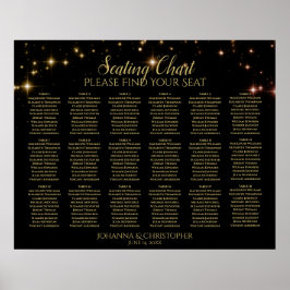 18 Guld-miniatyrdiagram, svart, Bröllop Poster