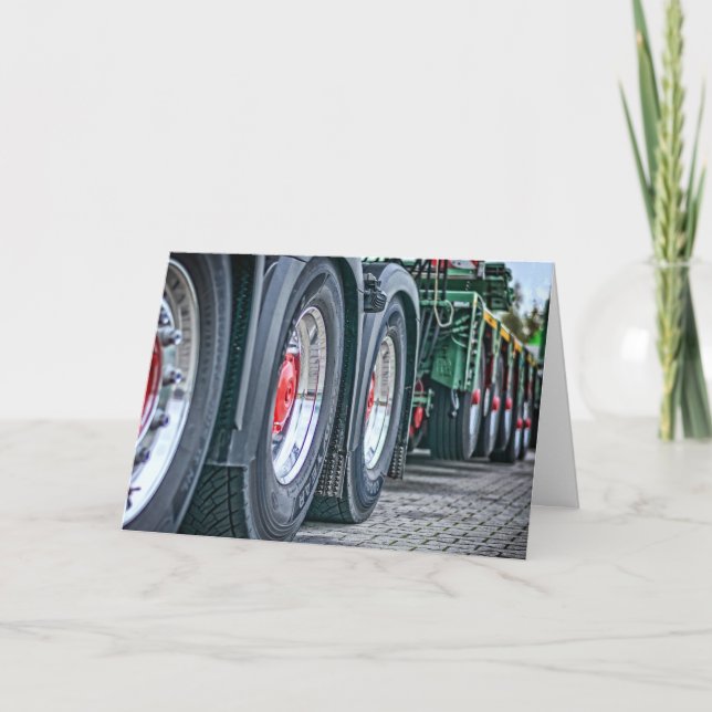18-hjuliga lastbilschaufförer Lastbil födelsedag Kort (Framsida)