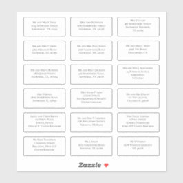 18 Individuell Bröllop-gäst Namn Adress Klistermärken