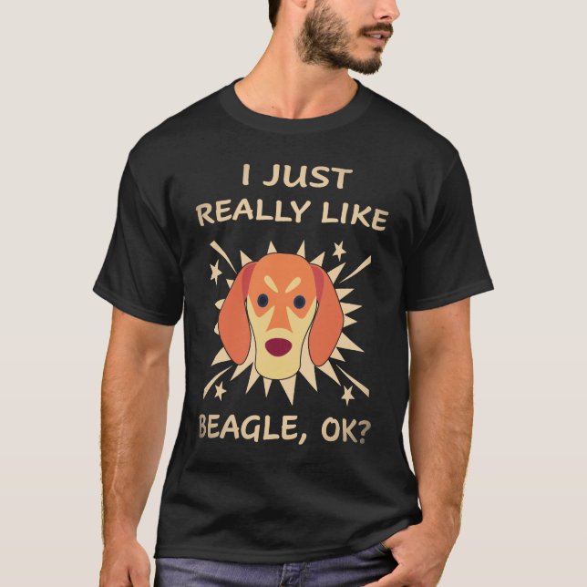 18 Jag gillar verkligen Beagle T Shirt (Framsida)