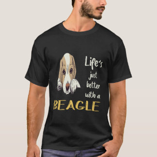 18 Livet är bara bättre med en beagle T Shirt