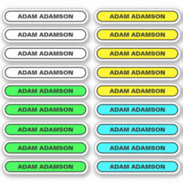 18 Namnlappar - Självhäftande etiketter för skolst