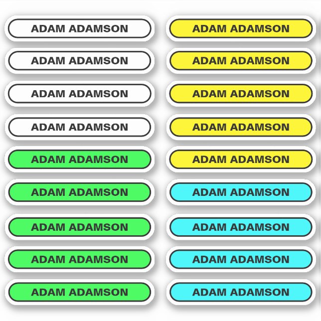 18 Namnlappar - Självhäftande etiketter för skolst (Framsida)