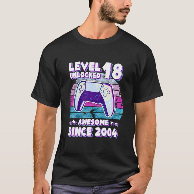 18 Olåsta Bday Gamer Boy Girl 18 år gamla T Shirt (Framsida)