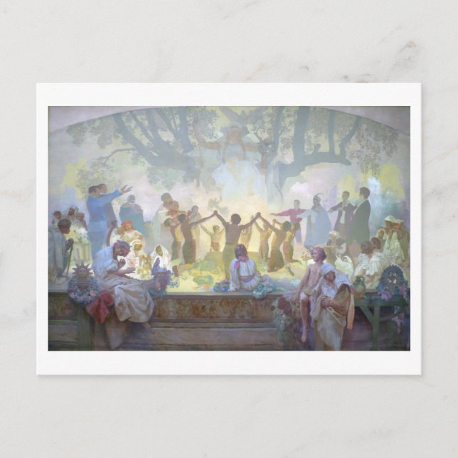 #18 Omladina under Slavic Linden Träd Vykort (Framsida)