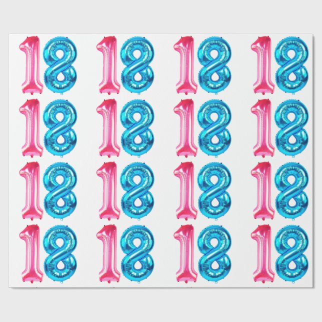 18 Papper för omslagning av ballonger Presentpapper (Platt)