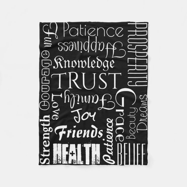 18 Personlig Namn eller Ord Best Önskemål ull Fleecefilt (Framsidan)