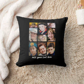 18 photo collage add text black kudde