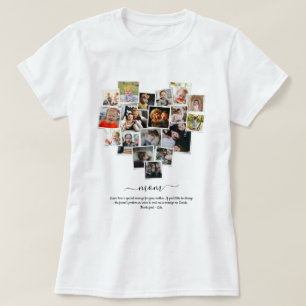 18 Photos Collage Heart Shape Lycklig Mors dag T Shirt