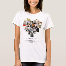 18 Photos Collage Heart Shape Lycklig Mors dag T Shirt