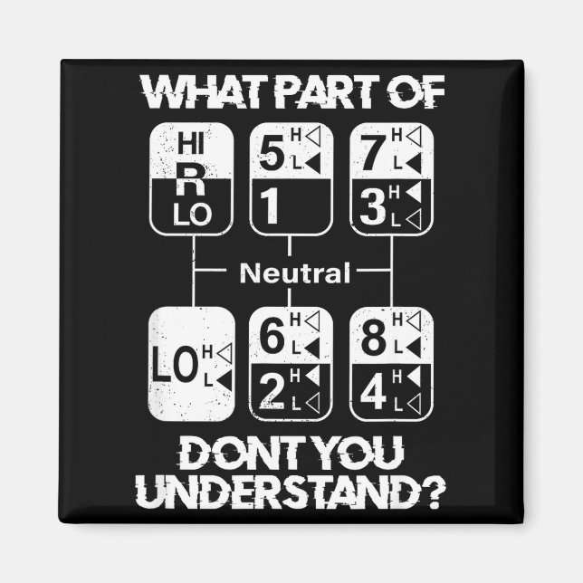 18 Speed What Don't You Understand Funny Truck Dri Magnet (Framsidan)