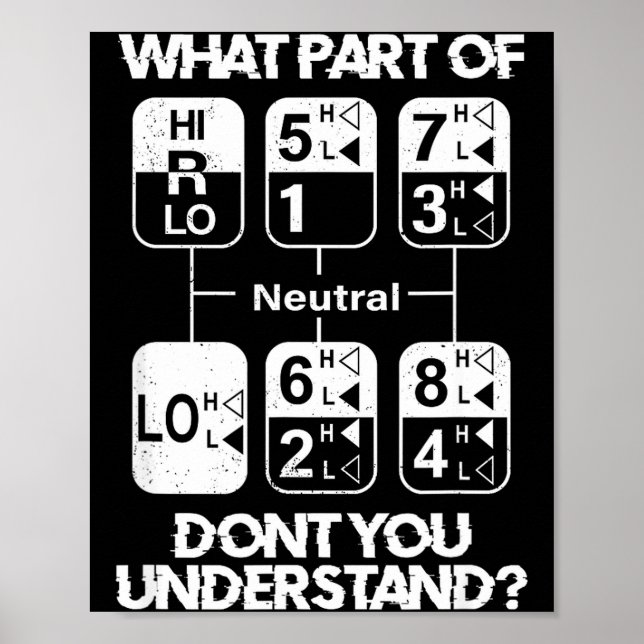 18 Speed What Don't You Understand Funny Truck Dri Poster (Framsidan)