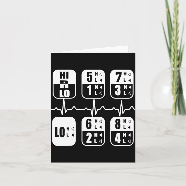 18 Speeds Shift Trucker Heartbeat Funny Truck  Kort (Framsida)