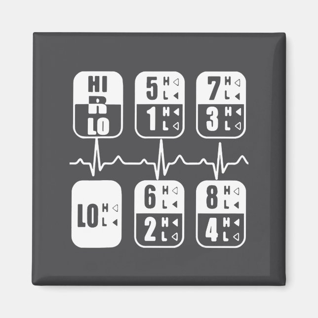 18 Speeds Shift Trucker Heartbeat Funny Truck  Magnet (Framsidan)
