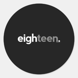 18 Th för Eighn-åldern 18 år py N Runt Klistermärke