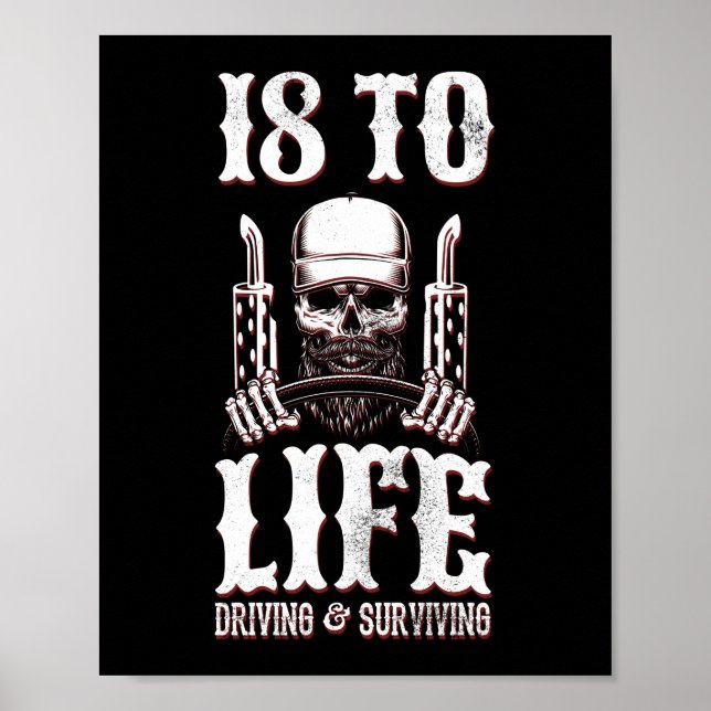 18 till Life Trucker Lastbil-drivrutin Poster (Framsidan)