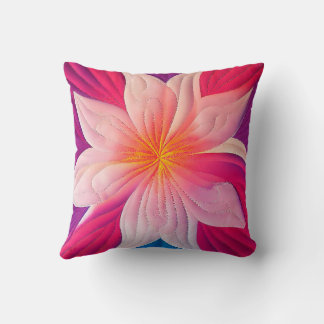 18-tums Hawaii Quilted Plumeria Appliqué Pillow Kudde