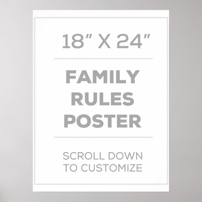 18-tums x 24-tums Poster i Regler-familjen (Framsidan)