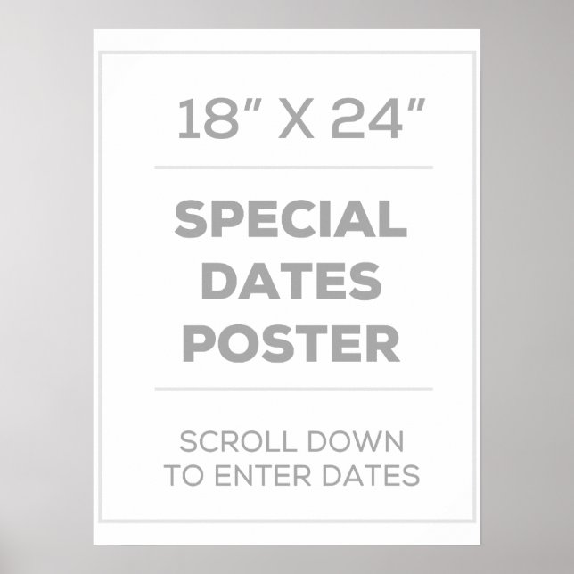 18-tums x 24-tums Poster Speciellt Data (Framsidan)
