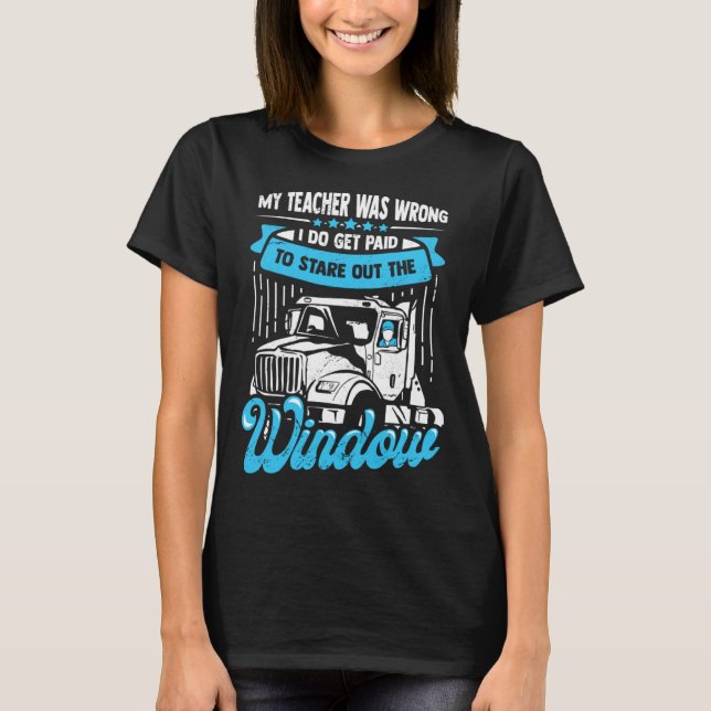 18 Wheeler for a Truck Driver T Shirt (Framsida)