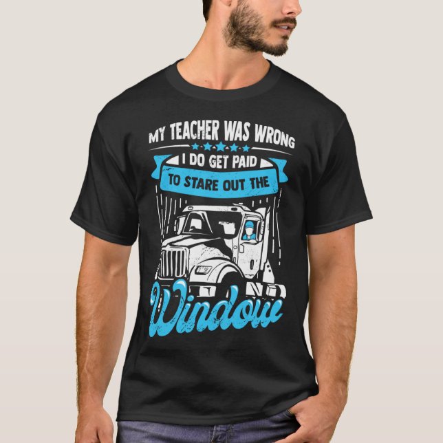 18 Wheeler for a Truck Driver T Shirt (Framsida)