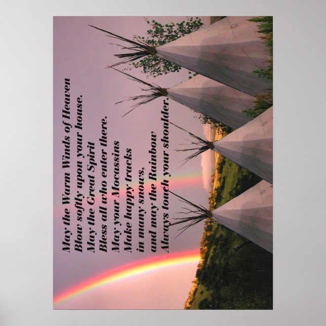 18" x24" Canvas Cherokee Blating Prayer Skriv ut Poster (Framsidan)