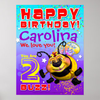 18 x24 " GiggleBellies BeeWee Birthday Poster