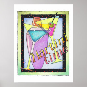 18"x24" POSTER - MARTINI TIME, Cocktailar