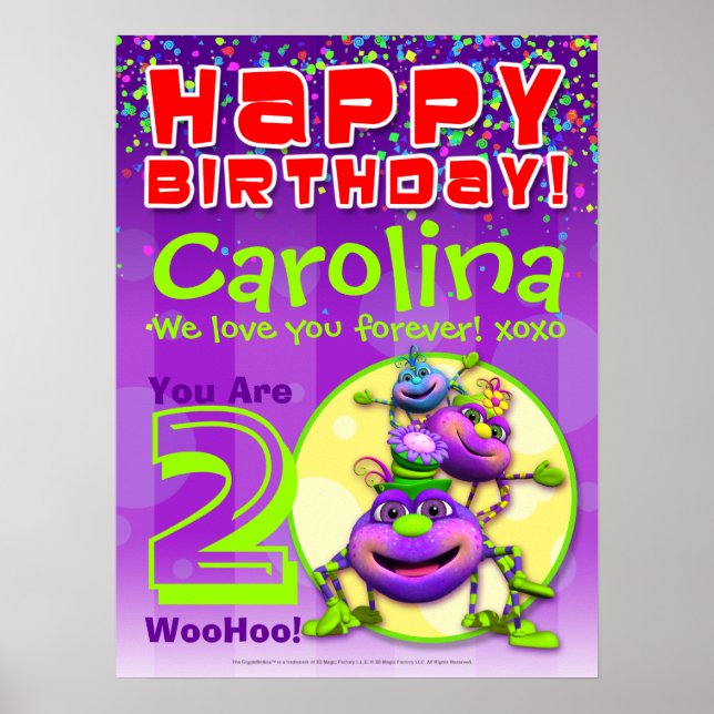 18 x 24-tums Itsy Bitsy Spider Birthday Poster (Framsidan)